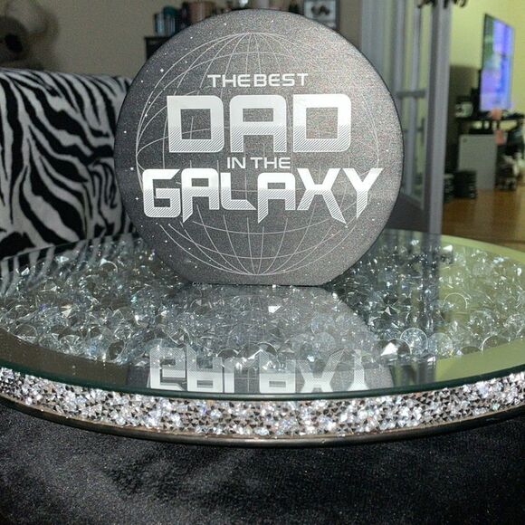 Semi circle shaped the best dad in the galaxy desk art Father’s Day office decor - Picture 1 of 10